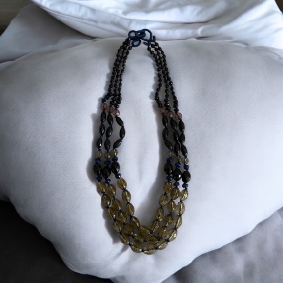 3 Tiered Hand Crafted Faceted Crystal Necklace - Picture 4 of 5